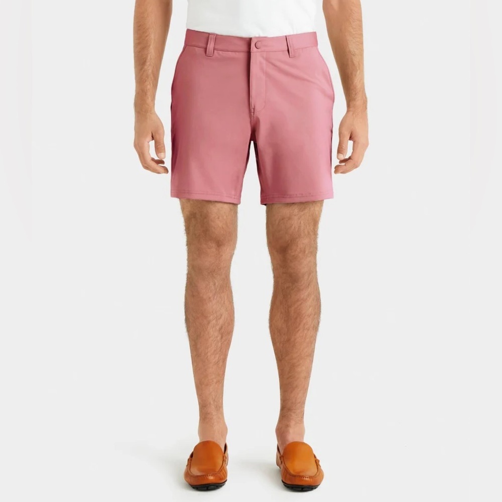Rhone Commuter 9 Inch Shorts Men's Nantucket Red Flex Knit Size 36 redwood trail